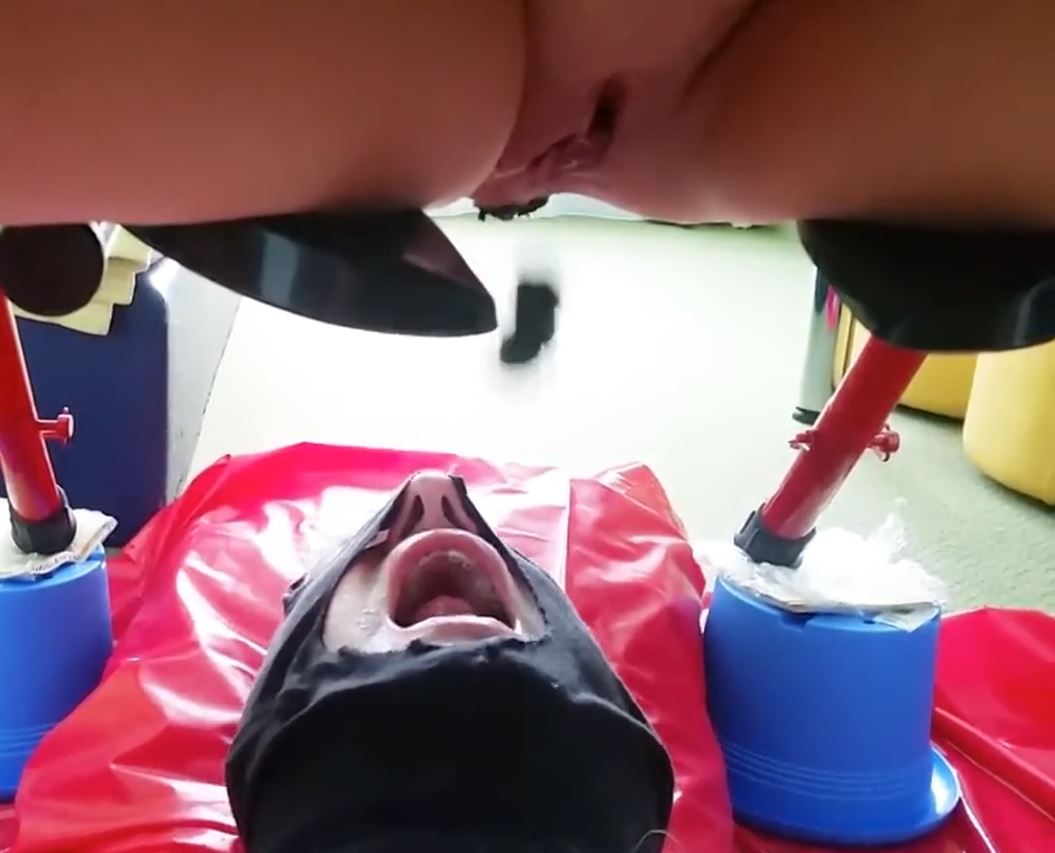 Toilet Slave Gags on his German Mistress Shit